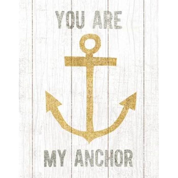 Beachscape III Anchor Quote Gold Neutral Poster Print by Michael Mullan Image 2