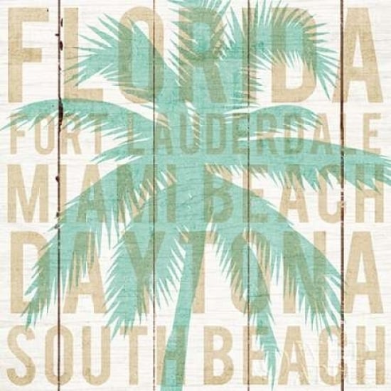 Bon Voyage Florida Palm Poster Print by Michael Mullan Image 1