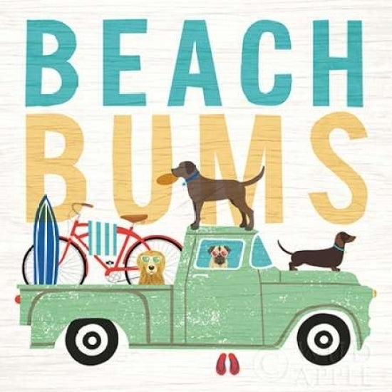 Beach Bums Truck I square Poster Print by Michael Mullan Image 1