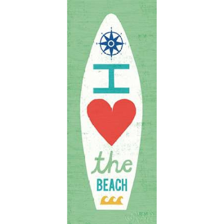 Beach Bums Surf Board II Poster Print by Michael Mullan Image 1