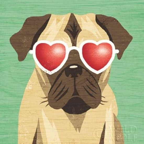 Beach Bums Pug I Poster Print by Michael Mullan Image 2