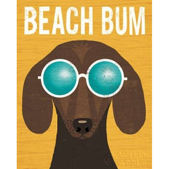 Beach Bums Dachshund I Bum Poster Print by Michael Mullan Image 1