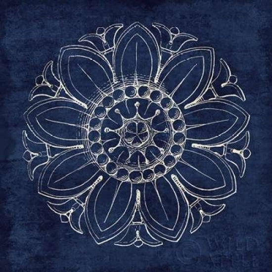 Rosette VII Indigo Poster Print by Wild Apple Portfolio Image 1