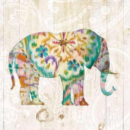 Boho Paisley Elephant I Poster Print by Danhui Nai Image 1