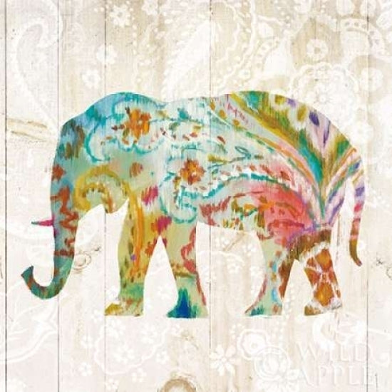 Boho Paisley Elephant II Poster Print by Danhui Nai Image 1