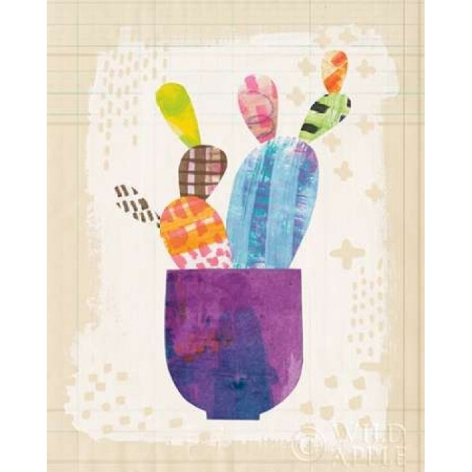 Collage Cactus III on Graph Paper Poster Print by Melissa Averinos Image 1