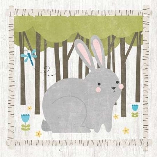 Woodland Hideaway Bunny Poster Print by Moira Hershey Image 1