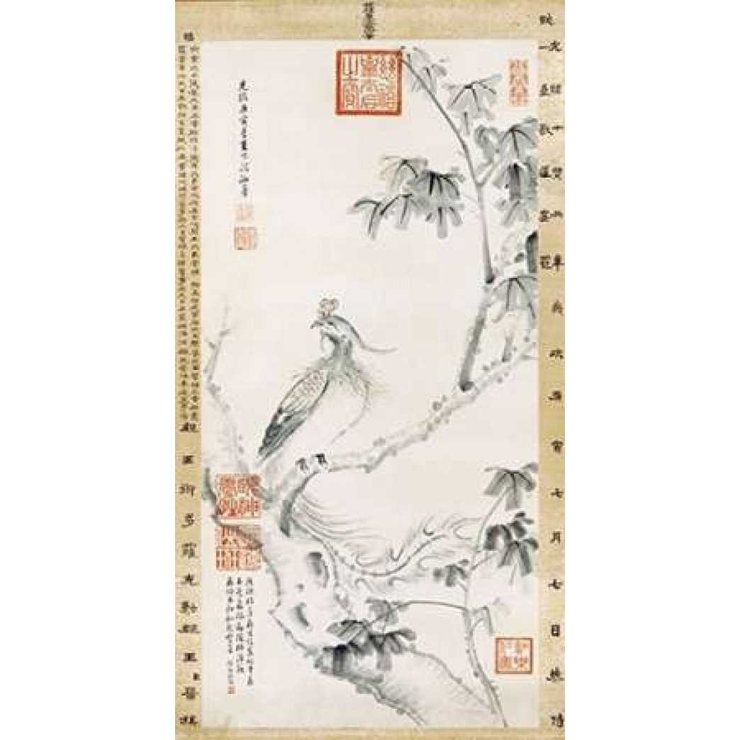 A Phoenix Standing On a Chinese Parasol Tree Poster Print by Cixi Image 1