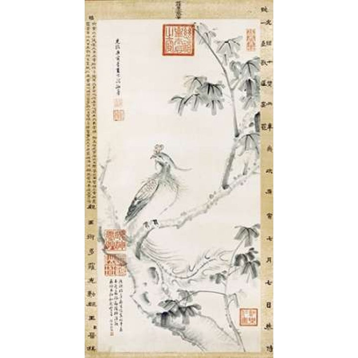 A Phoenix Standing On a Chinese Parasol Tree Poster Print by Cixi Image 2