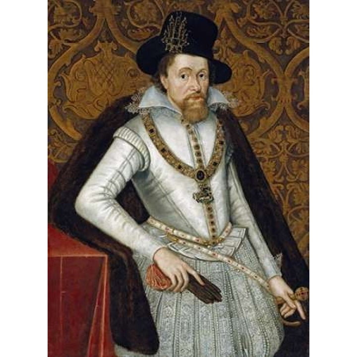 Portrait of King James VI of Scotland James I of England Poster Print by John De Critz Image 1