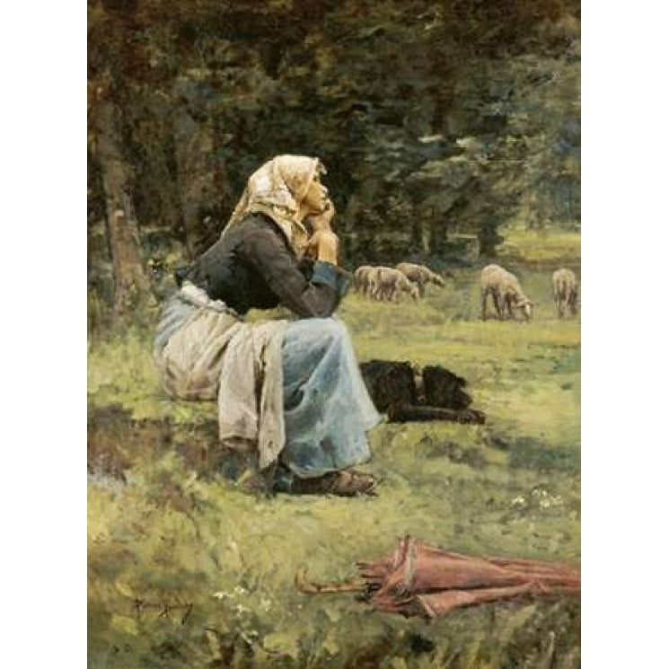 A Young Shepherdess Poster Print by Pierre Billet Image 2