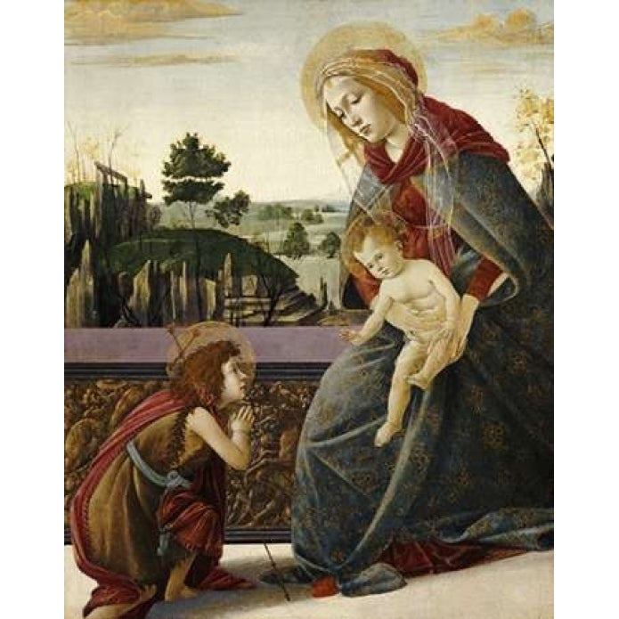 The Madonna and Child With The Young Saint John The Baptist Poster Print by Sandro Botticelli Image 1