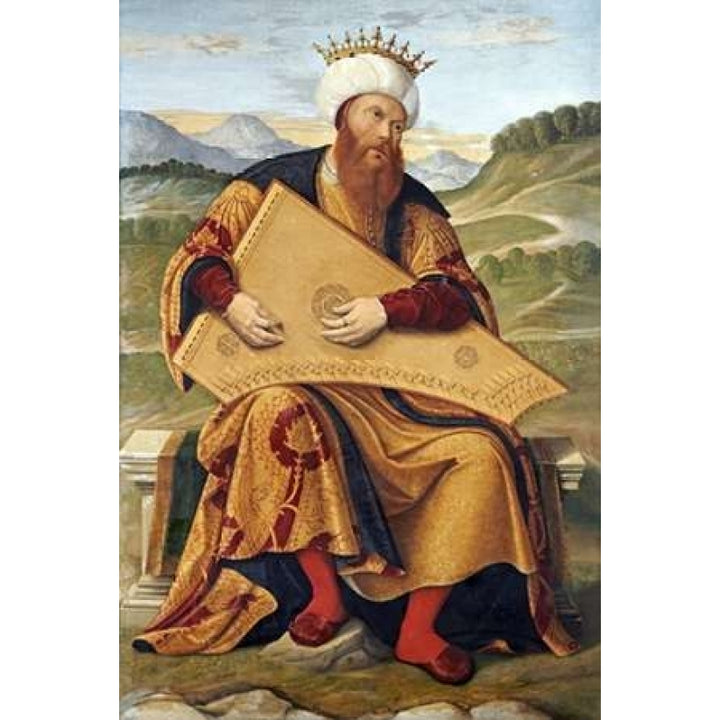 King David Playing a Psaltery Poster Print by Girolamo Da Santa Croce Image 1