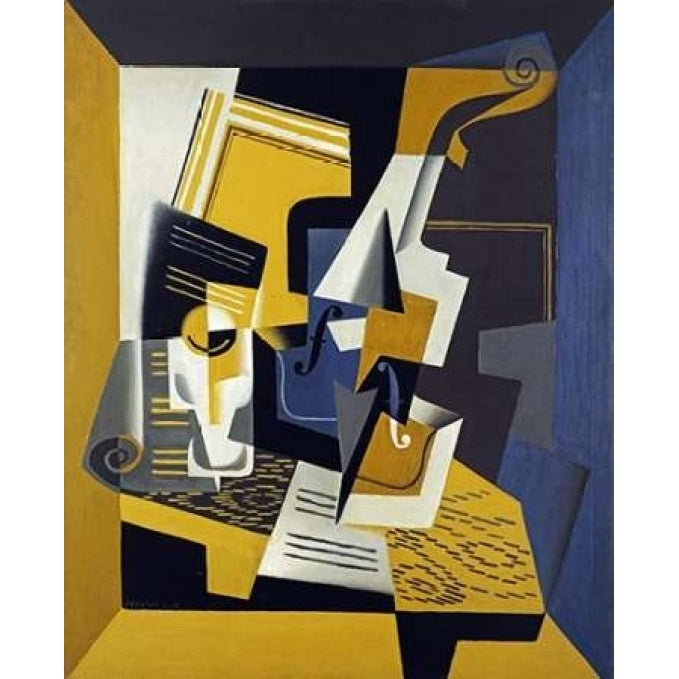 A Violin and Glass Poster Print by Juan Gris Image 1