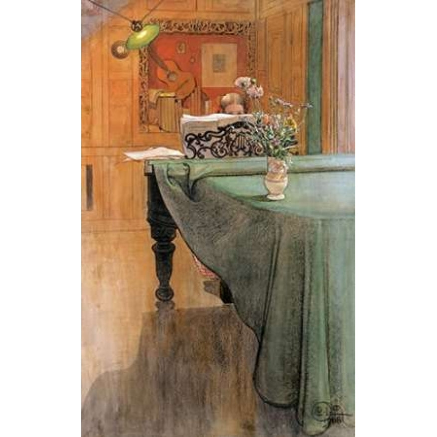 Young Girl at a Grand Piano Poster Print by Carl Larsson Image 1