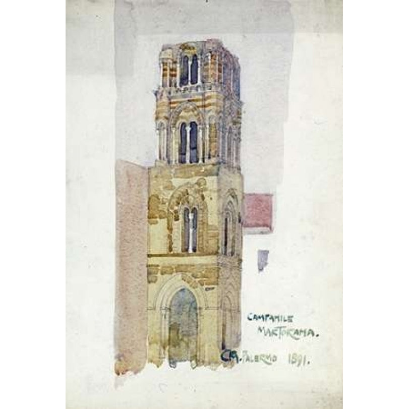 Palermo Campanile Martorana Poster Print by Charles Rennie Mackintosh Image 1