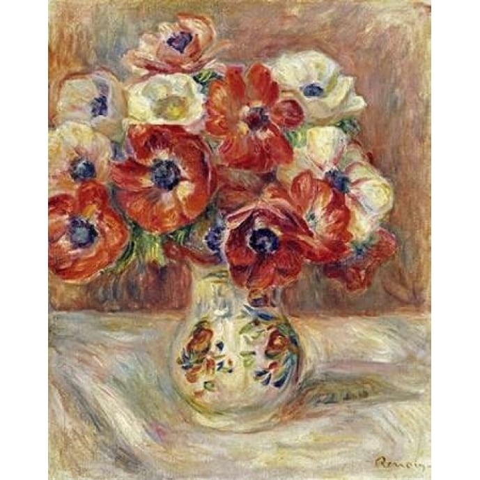 Still Life With Anemones Poster Print by Pierre-Auguste Renoir Image 1