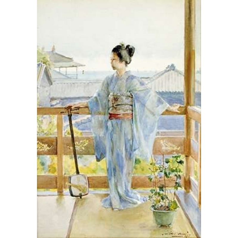 Geisha Standing On a Balcony Poster Print by Anton Alois Stern Image 2