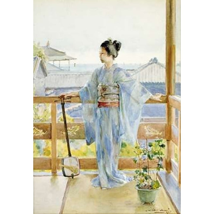 Geisha Standing On a Balcony Poster Print by Anton Alois Stern Image 1