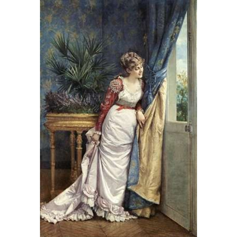 Awaiting The Visitor Poster Print by Auguste Toulmouche Image 1