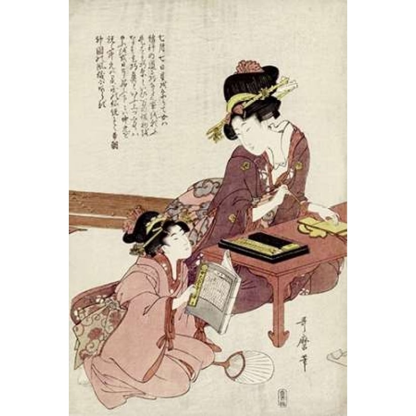 A Young Woman Seated Poster Print by Kitagawa Utamaro Image 1