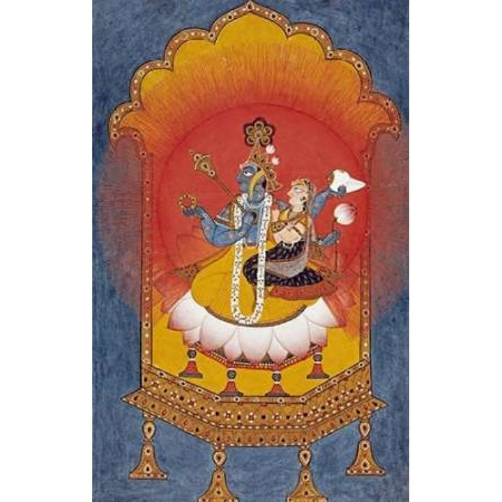 Vishnu and Lakshmi Enthroned Poster Print by Basohli School Image 1