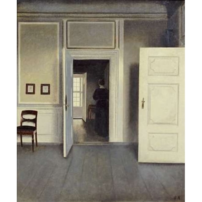 A Woman In An Interior Poster Print by Vilhelm Hammershoi Image 1