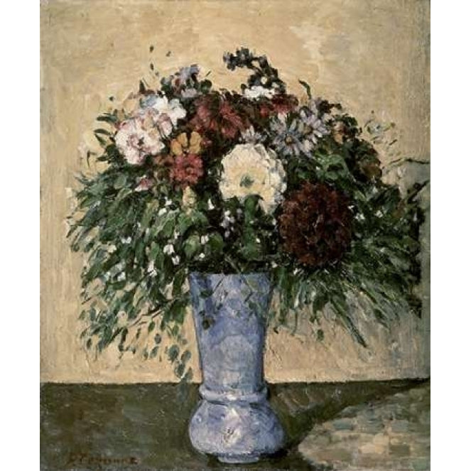 Bouquet In a Blue Vase Poster Print by Paul Cezanne Image 1