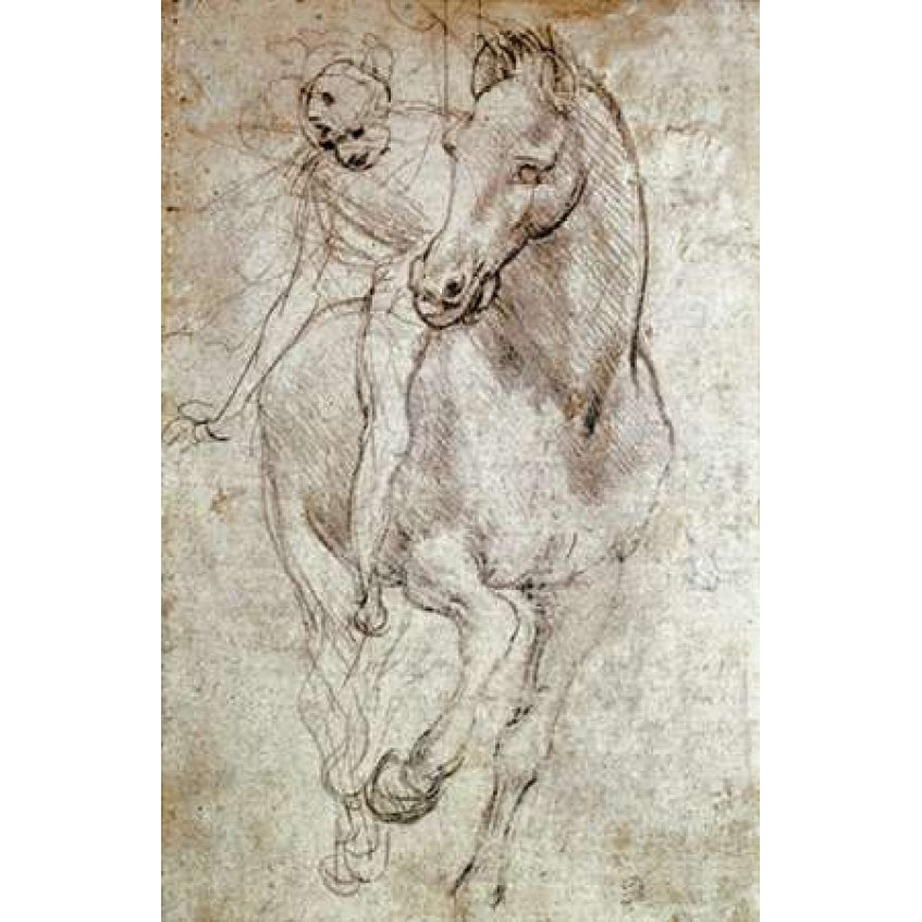 Horse and Rider Poster Print by Leonardo Da Vinci Image 1