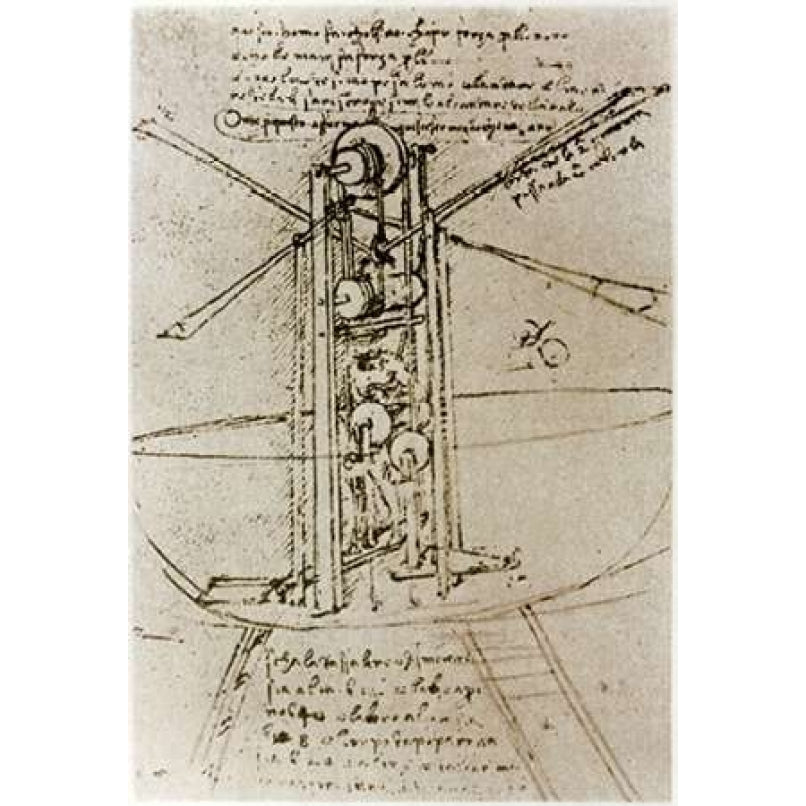 Drawing of a Flying Machine Poster Print by Leonardo Da Vinci Image 2