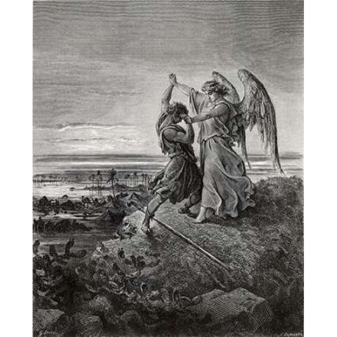 Jacob Wrestling With The Angel Poster Print by Gustave Dore Image 2