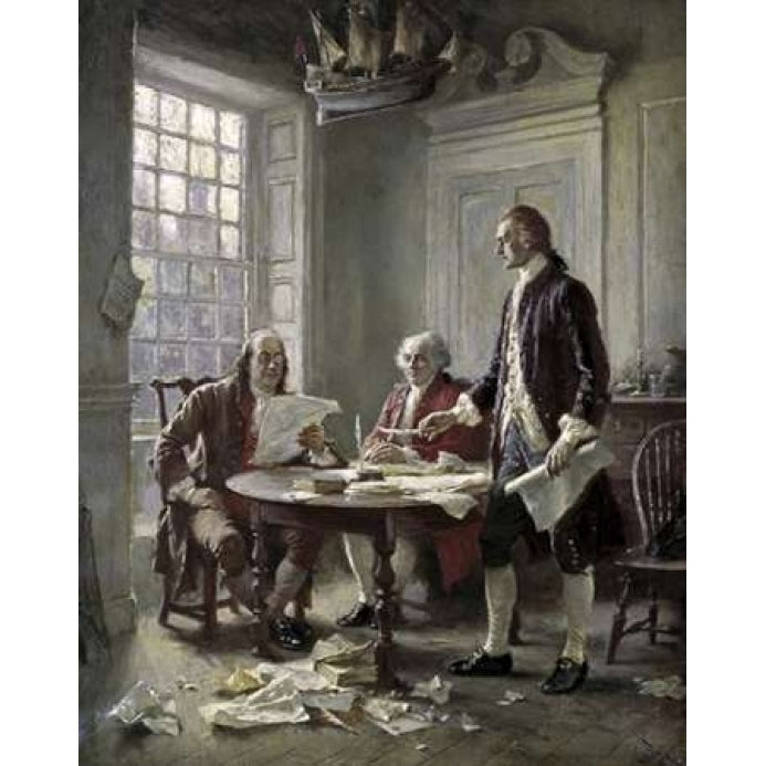 Drafting the Declaration of Independence Poster Print by Jean Leon Gerome Ferris Image 1