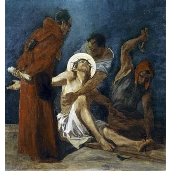 Jesus Is Nailed To The Cross 11th Station of The Cross Poster Print by Martin Feuerstein Image 1