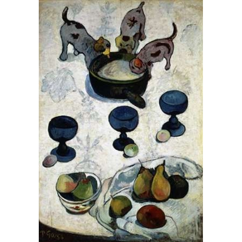 Still Life with Three Dogs - Nature Morte aux Trois Chiots Poster Print by Paul Gauguin Image 1