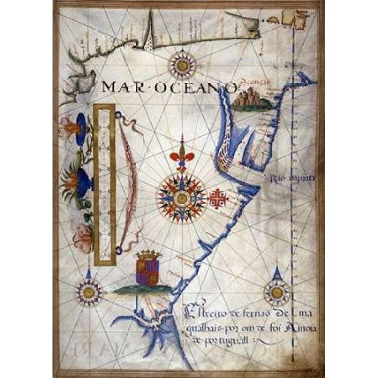 Mar Oceano - Portolan Atlas Illumination Poster Print by Sebastiano Lopes Image 1