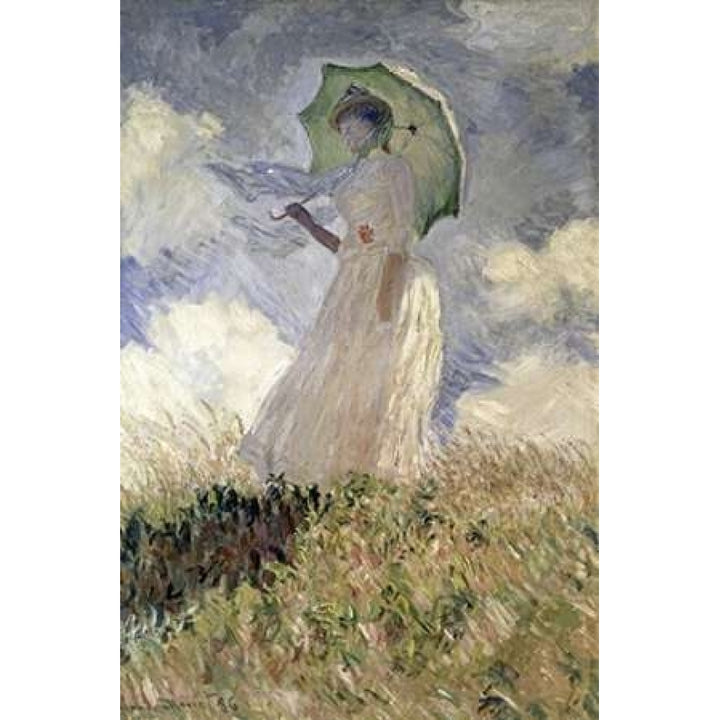 Woman with a Parasol Turned to the Left 1886 Poster Print by Claude Monet Image 1