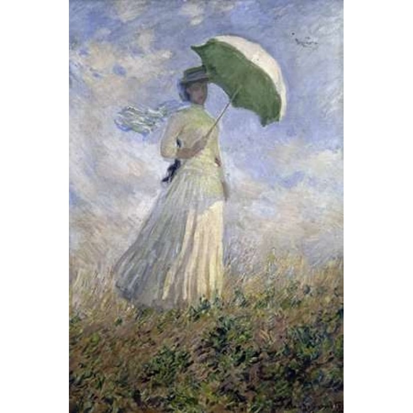 Woman with a Parasol Turned to the Right Poster Print by Claude Monet Image 2