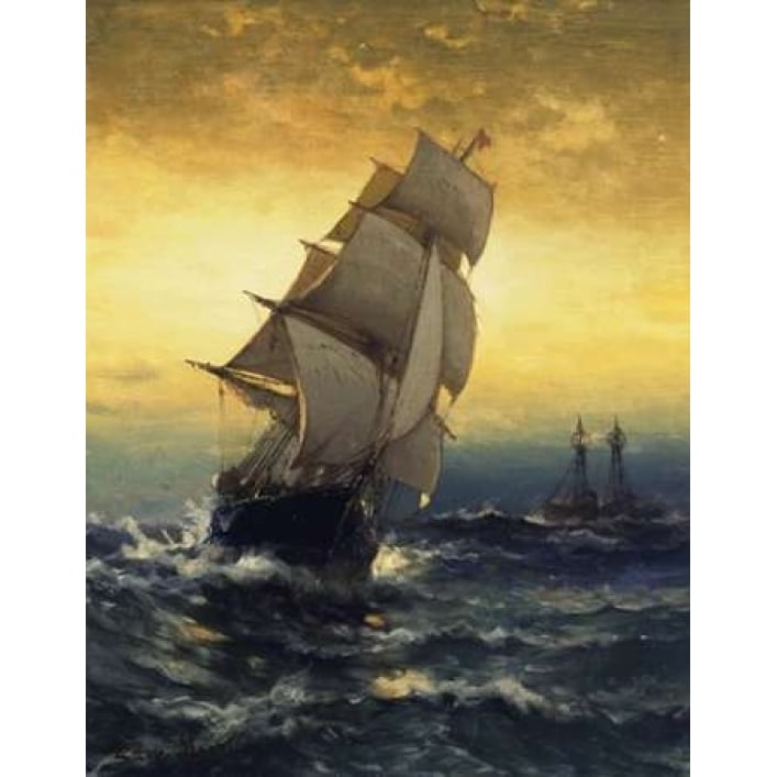 Passing Ambrose Lightship Poster Print by Edward Moran Image 2