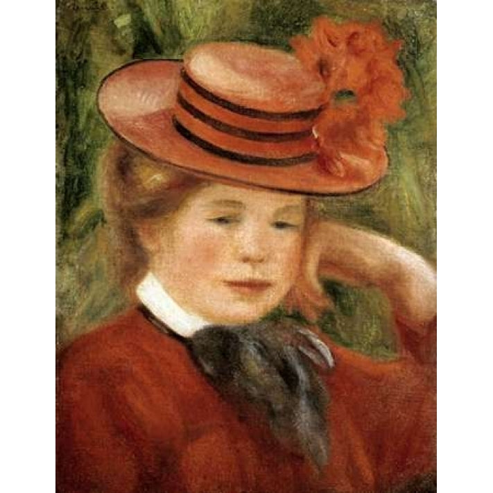 Girl with a Red Hat Poster Print by Pierre-Auguste Renoir Image 1