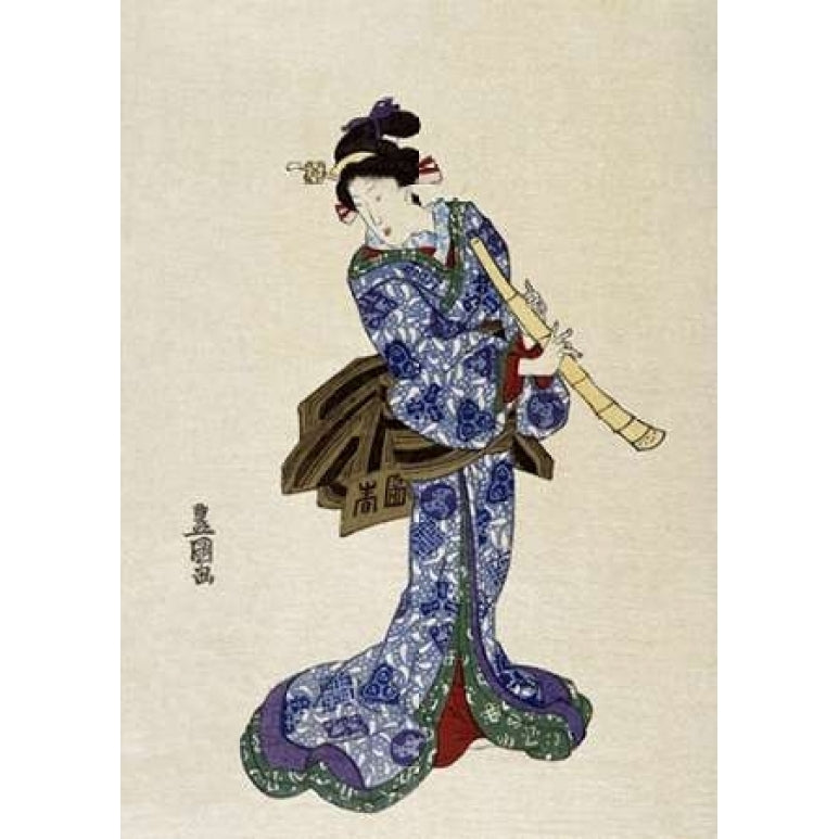 Shakuhachi Poster Print by Utagawa Toyokuni Image 1