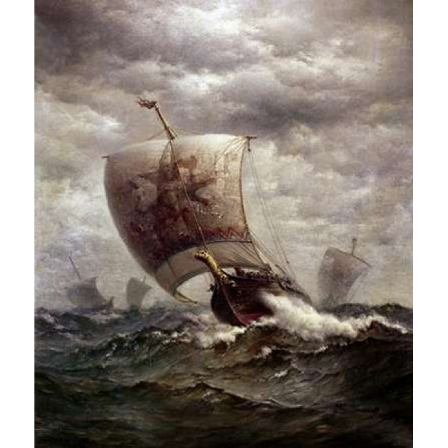 Viking Ships at Sea Poster Print by James Gale Tyler Image 2