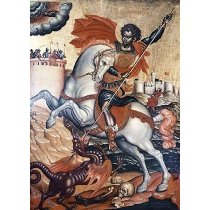 St. George Slaying The Dragon Poster Print by Tzanes Image 1