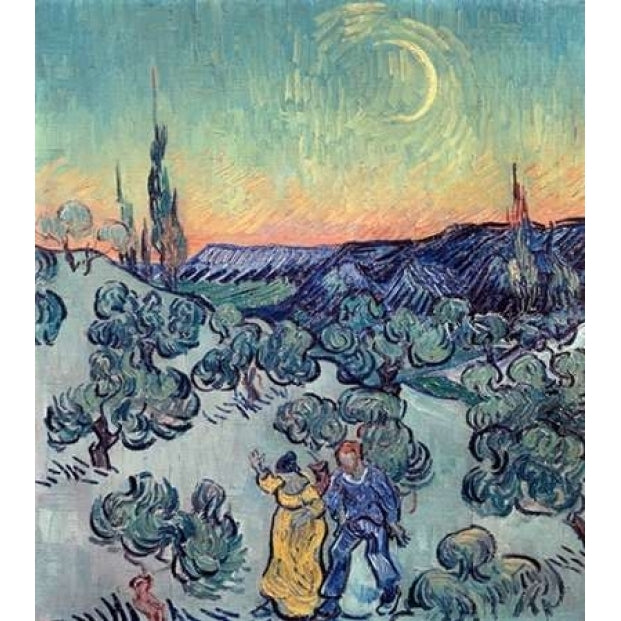 The Stroll Evening Poster Print by Vincent Van Gogh Image 1