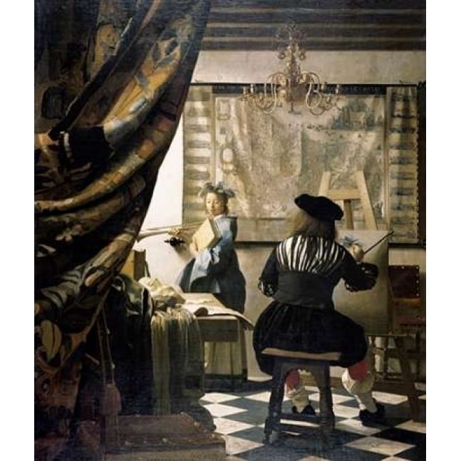 The Artists Studio Poster Print by Johannes Vermeer Image 1