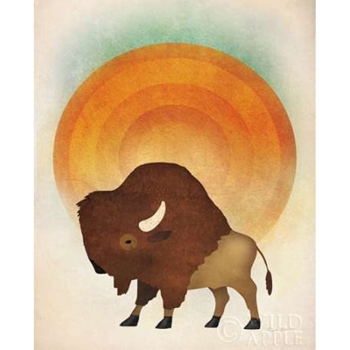 Blazing Sun Bison Poster Print by Ryan Fowler Image 2