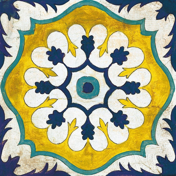 Andalucia Tiles C Blue And Yellow Poster Print by Silvia Vassileva Image 1