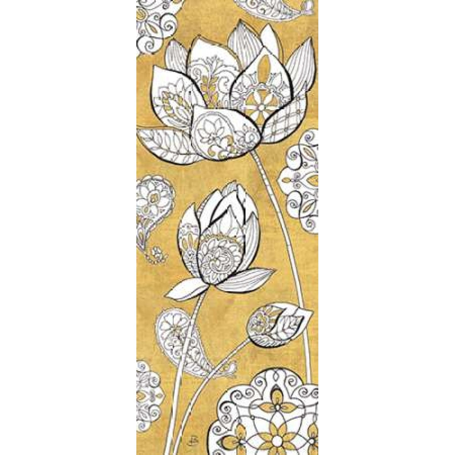 Color my World Lotus II Gold Poster Print by Daphne Brissonnet Image 1