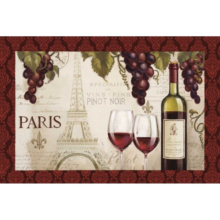 Wine in Paris I Damask Border Poster Print by Janelle Penner Image 2