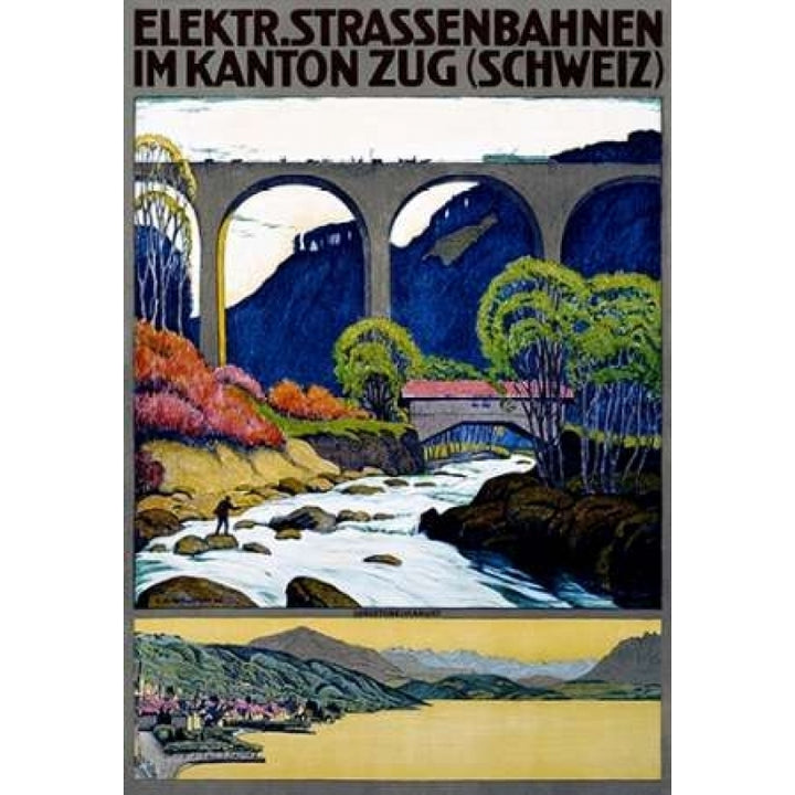 Elekktr Strassenbahnen im Kanton Zug Poster Print by Ernst Emil Schlatter Image 2