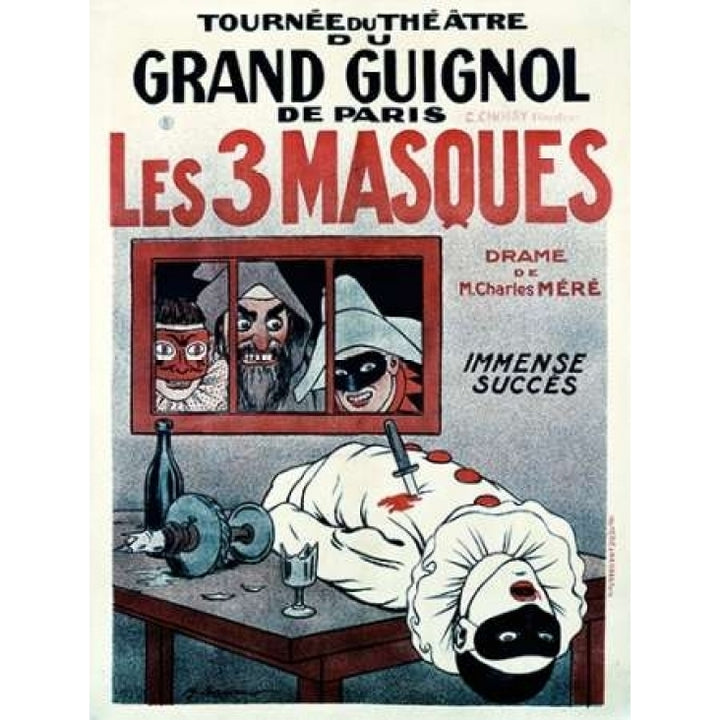 Theatre de Grand Guignol / Les 3 Masques Poster Print by Adrien Barrere Image 1